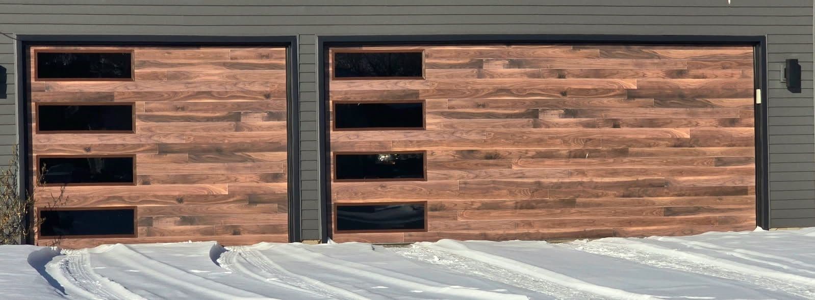 Sleek Wooden Garage Doors in Blaine MN image